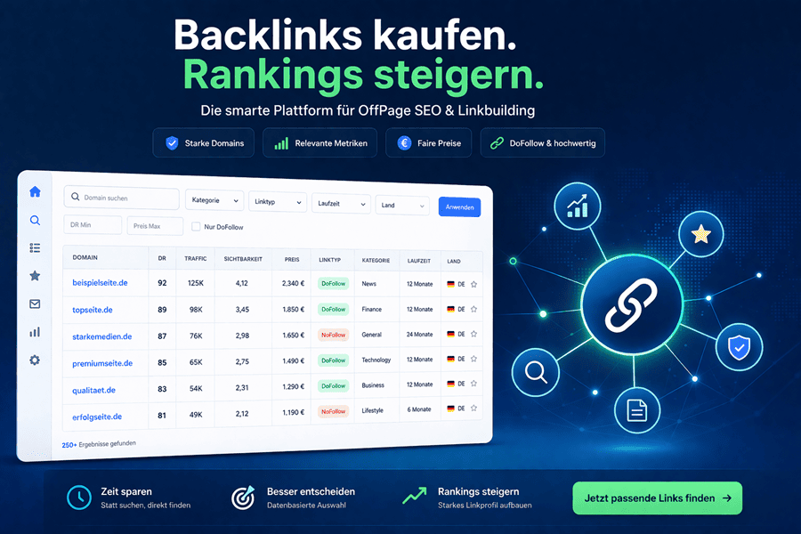 SEMSEO Connect — Linkaufbau und Backlink-Quellendatenbank